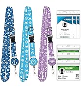 3 Pack Retractable Cruise Lanyard for Ship Cards Adjustable with Id Badge Reel Holder &amp; Detachabl...