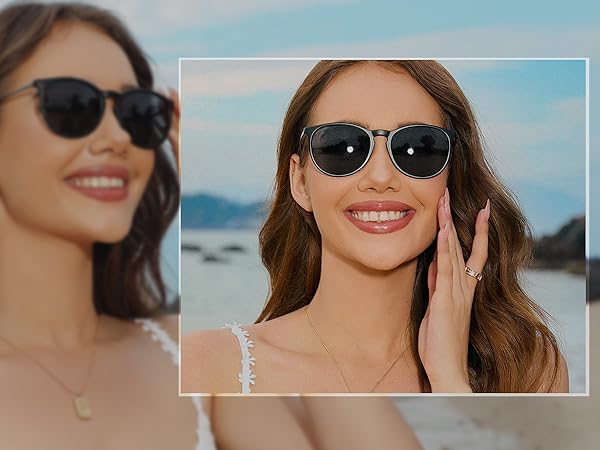 black sunglasses blocking out the sunlight