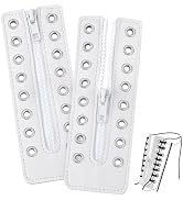 PH PandaHall 2pcs Leather Boot Zipper Inserts, 6.3 x 2.2 Inch White Tieless Shoe Laces Eyelets Zi...