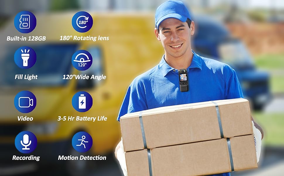 body cameras with audio and video recording