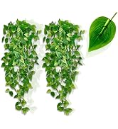 Adak Fake Hanging Plants Vines (2 Pack) – Artificial Ivy Greenery Garlands for Room Decor, Bedroo...