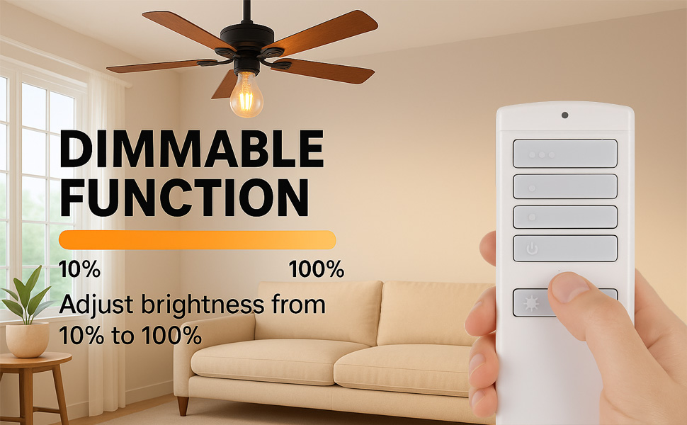 ceiling fan remote control with light dimmer