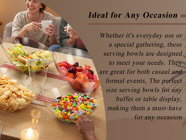 12 Pack Gold Glitter Plastic Serving Bowls