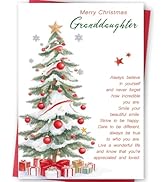 FANCYLUCKY Funny Christmas Card for Granddaughter, Happy Christmas Card Gift from Grandpa Grandma...