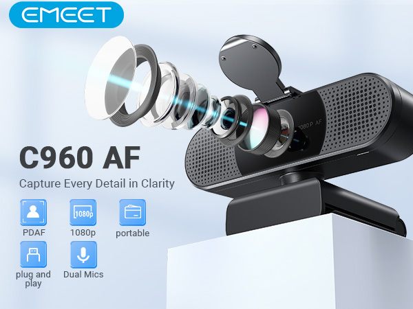 EMEET C960 Webcam with Microphone