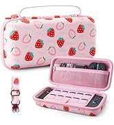 PAWDIARY for Nintendo Switch 2(2025) Pink Carrying Case Protector, Girly Strawberry Switch 2 Trav...