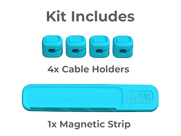 Kit includes cable holders, magnetic strip
