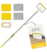 TidyBliss Baseboard Cleaner Tool with Handle, 55.9” Long Wall and Base Board Cleaning Mop, 4 Reus...