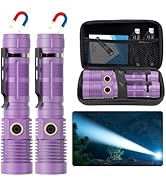 Small Tactical Flashlights High Lumens - 1500 Meters Long Beam Super Bright LED Magnetic Flashlig...