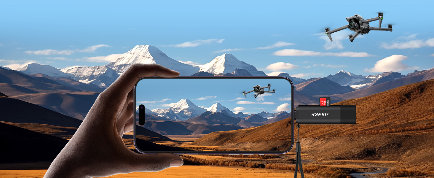 Text reads 'Image 7'. Series of landscape photos showing drone flying over mountainous terrain with snow-capped peaks and valleys.