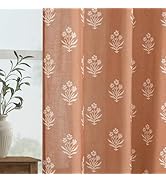 Boho Curtains 84 Inch Length 2 Panels Set for Bedroom,Vintage Floral Rustic Bohemian Terracotta R...