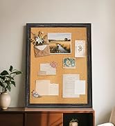 Bulletin Board 36x24 Cork Board for Wall Rustic White Wooden Frame Hanging Pin Board Vision Board