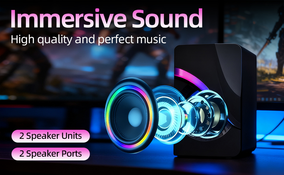 RGB Computer Speakers with Bluetooth 5.0