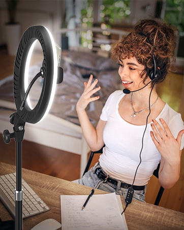 ring light stand selfie lighting desk clip lights video recording laptop ringlight streaming led 