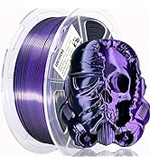 LOCYFENS PLA Filament 1.75mm, 2 in 1 Coextrusion Filament, Silk PLA Dual Color Black Purple 3D Pr...