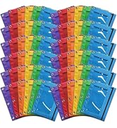 Jumlys 72 Packs Pencil Pouch for 3 Ring Binder, Bulk 3-Holes Zipper Pencil Pouches in Assorted Co...