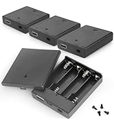 VWEICYY 4 PCS 6V Battery Holder with USB Port,4 AA Battery Holder Case