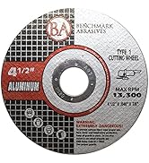 Benchmark Abrasives 4-1/2" Type 1 Aluminum Cutting Wheels 0.040 Thick 7/8" Arbor Max. RPM 13300-5...