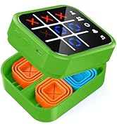 Focfundier Rechargeable Tic Tac Toe Game Box, Upgraded 5 Fun Brain and Memory Games, Compact Hand...