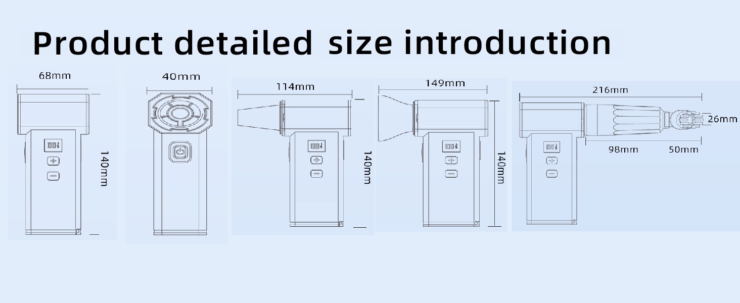 Product detailed size introduction