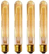 CTKcom T9/T185 40W Vintage Edison Light Bulbs E26 E27 Base(4 Pack)- Tubular Bulb Nostalgic Tungst...