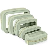 5 Pack Clear Toiletry Bag,TSA Approved Travel Makeup Pouch with Zipper for Cosmetics and Toiletri...