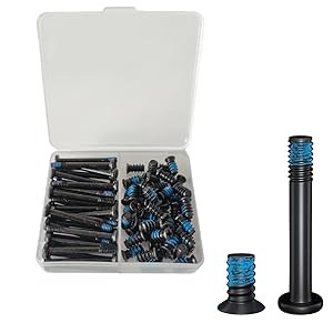 Close up of blue nylon self locking patch on radiator screws for anti vibration and secure mounting