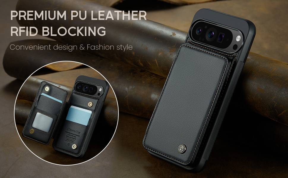 Google Pixel 10 Pro XL Wallet Case for Women Men RFID Blocking Card Holder Shockproof Phone Cover