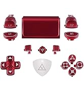 eXtremeRate Scarlet Red Classical Symbols Custom Replacement Full Set Buttons for ps4 Slim Pro CU...