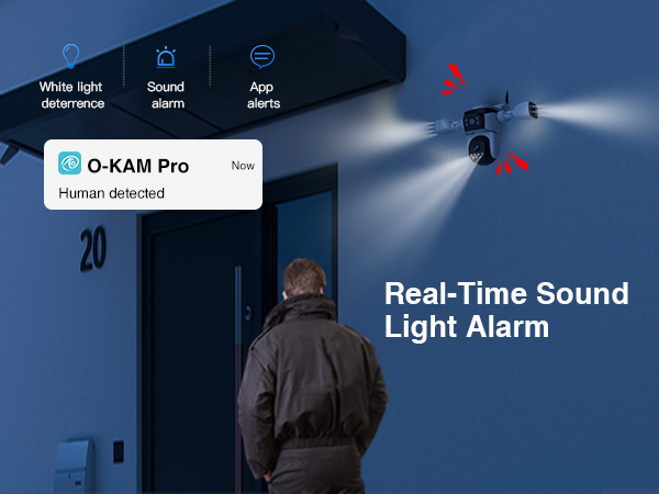 EVERSECU Triple Lens WiFi PTZ Security Camera, Three Cameras in One, with Adjustable All-Angle Arm