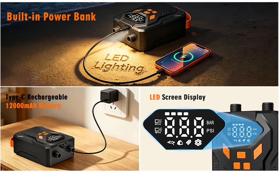 rechargeable sup air pump