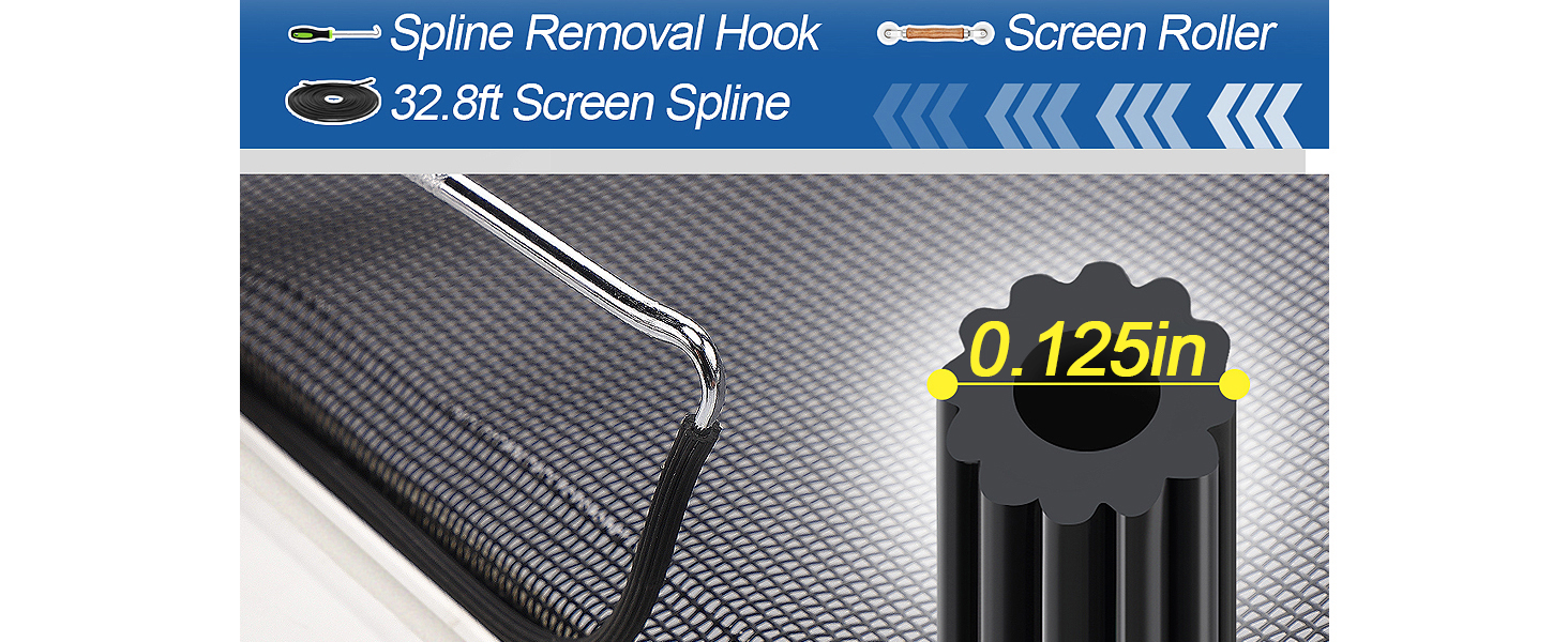 fits 0.1in-0.14in width of window or door screen grooves.