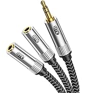 EMK Headphone Splitter, 3.5mm Aux Splitter Cable TRS 3-Pole 3.5mm Splitter Stereo Y Splitter Exte...