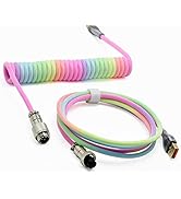 ZDawnn Braided Keyboard Cables 1.5m Coiled Type-C to USB A with Detachable Aviator Connector.for ...