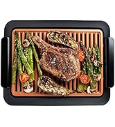 Gotham Steel Smokeless Indoor Grill, Nonstick Indoor Smokeless Grill with Ceramic Coating &amp; Adjus...