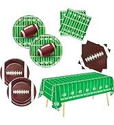 97 PCS Football Party Supplies Tableware Set Football Theme Party Decorations Including Paper Pla...
