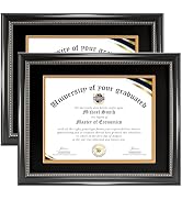 HOUSE DAY Diploma Frame 8.5 x 11 with Black over Gold Mat or Display 11x14 Diploma Frame 11x14 wi...