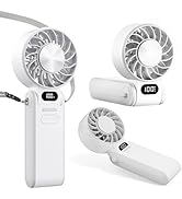 duludulu Portable Handheld Turbo Fan With Ice Cooling, 3-IN-1 Rechargeable Mini Personal Handheld...