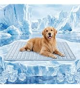 FunFurry Cooling Mat for Dogs,59"X40" Extra Large Pet Pad,Q-Max>0.5 Rapid Cooling Dense Weave Fab...