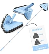 TidyBliss Wall Cleaner Mop with 80” Long Handle, 360° Swivel Ceiling Duster Scrubber with Collaps...