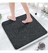 Shower Mat Non Slip Without Suction Cups,24x24 inch, PVC Loofah Bath Mat for Textured Tub Surface...