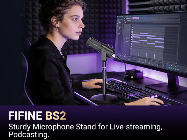sturdy microphone stand for streaming podcasting
