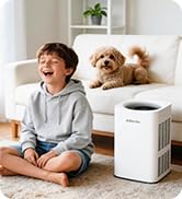 Ambersky Air Purifier for Home, True HEPA Filter for Large Room Up To 2500 Sq Ft, with Real-Time ...