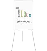 VIZ-PRO Whiteboard Easel, 36 x 24 Inches, Portable Dry Erase Board Height Adjustable for School O...