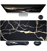 Bloss Ergonomic Mouse Pad and Keyboard Wrist Rest (4 Pcs Set), Non-Slip Desk Mat Protector, Desk ...