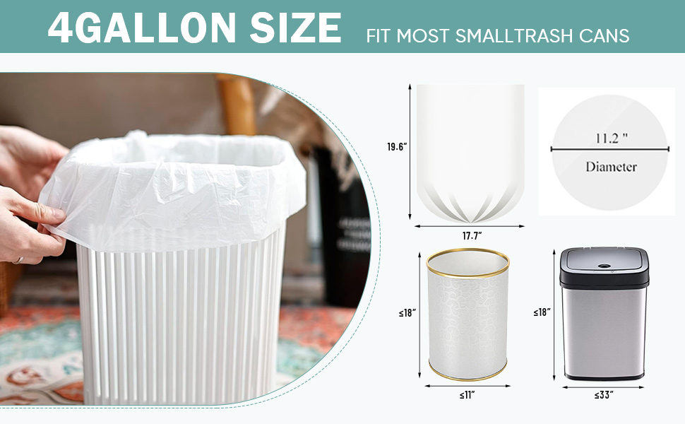 4 gallon trash bags small trash bags bathroom wastebasket liners trash bags small mini trash bags
