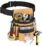 Tool Belt,Magnetic Tool Pouch,14-Pockets Tool Belts for Men,Detachable &amp; Adjustable Tool Pouch be...