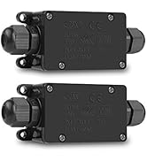 LemonBest 2pcs Waterproof Outdoor External 2 Way PG9 Electrical Junction Box Underground Cable Li...