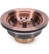 KONE 3-1/2 Inch Kitchen Sink Drain AC Assembly with Strainer Basket/Stopper, All Stainless Steel ...