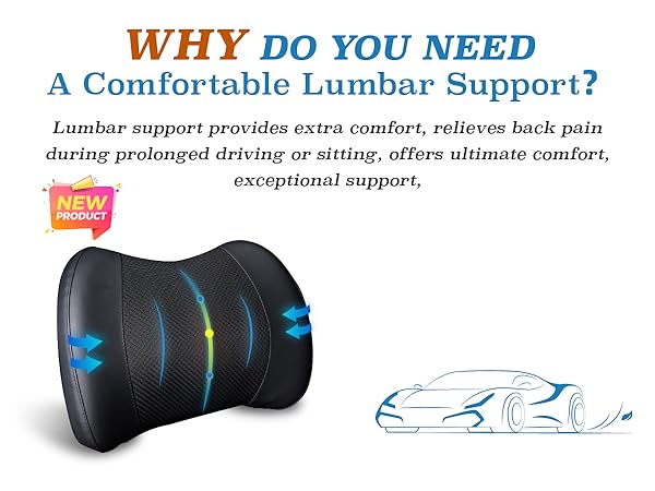 Car back support ensures ultimate comfort for the driver during long-time driving.